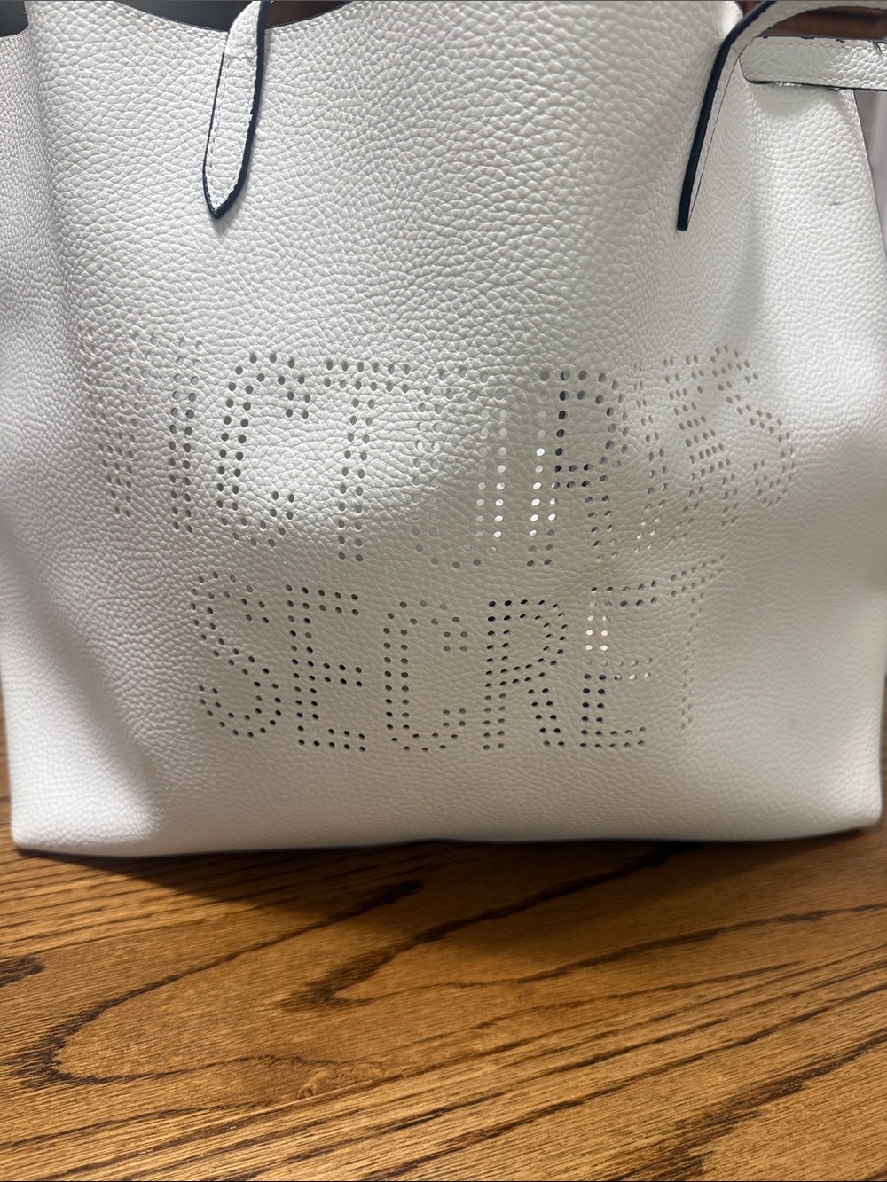 Victoria's Secret White Perforated Logo Tote